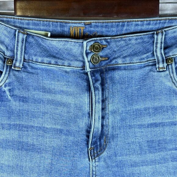 KUT from the Kloth Lucy High Rise Wide Leg Jeans Women’s 14 Blue Denim - Picture 2 of 12